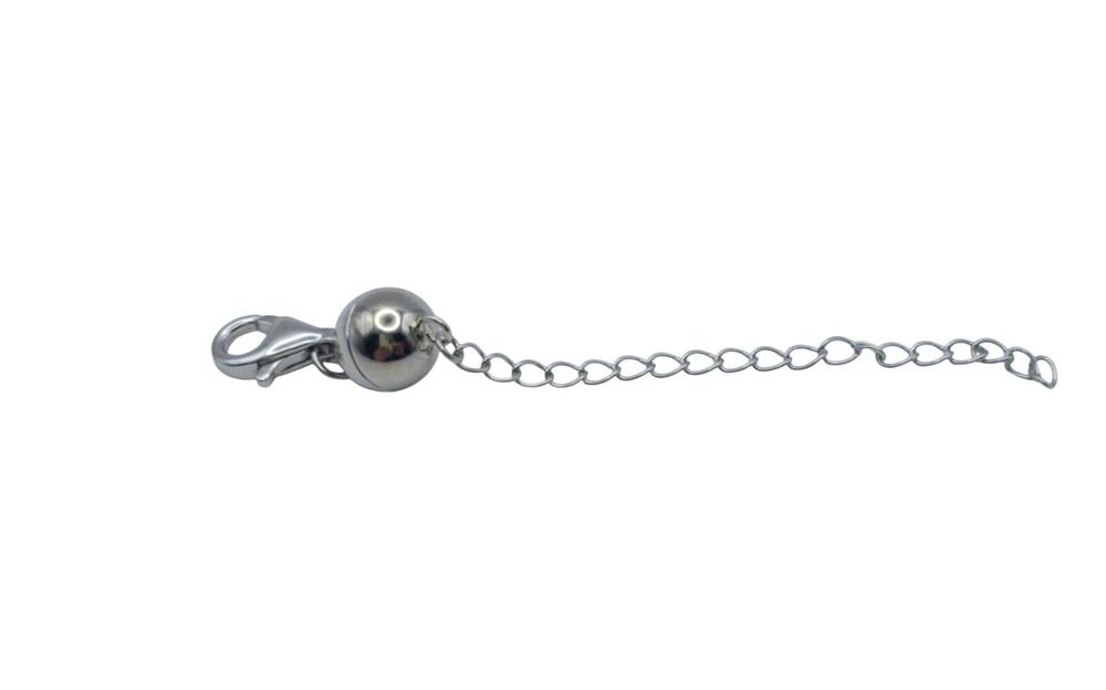 D'Joy 925 Sterling Silver 2" Magnetic Ball Extender Chain w/ Lobster Clasp NWT